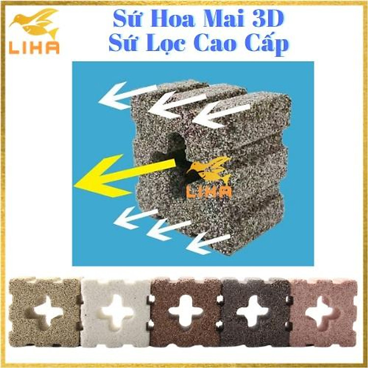 Sứ 3D Vuông Loại Tốt - Vật Liệu Lọc Cao Cấp Cho Bể Cá