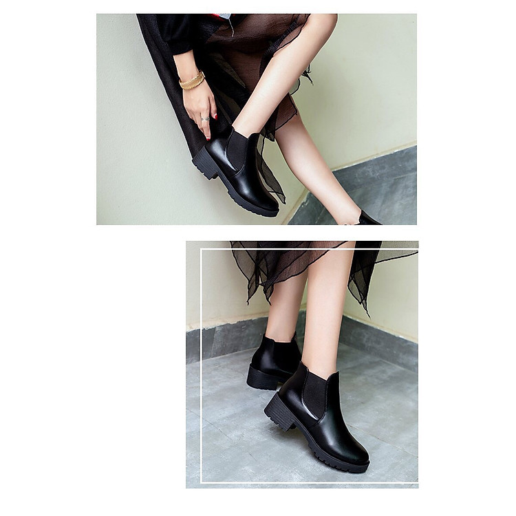 Bốt Nữ Da Cổ Chun Cao Cấp BT1