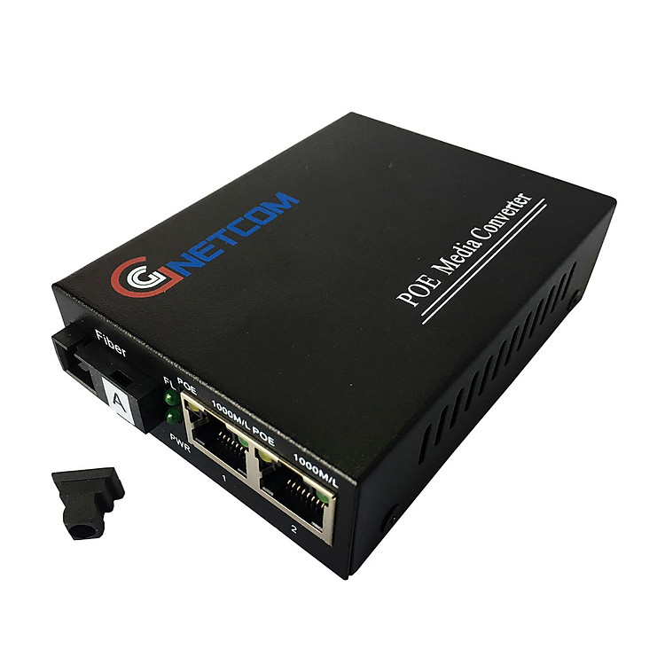 Bộ chuyển đổi quang điện Gigabit 2 POE 10/100/1000 M kèm cổng SC 1 sợi GNETCOM GNC-6102GE-20A - Hàng Chính Hãng