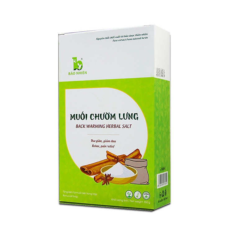 Muối Chườm Lưng Thảo Dược Thư Giãn Giảm Đau Xương Khớp Bảo Nhiên Hộp 850gr