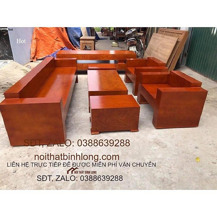 Bàn ghế Phòng Khách mặt tràn gỗ Xoan Đào