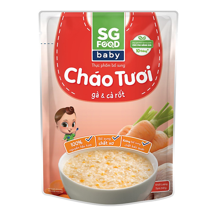 Cháo Tươi Baby Gà Cà Rốt SG Food (240g)