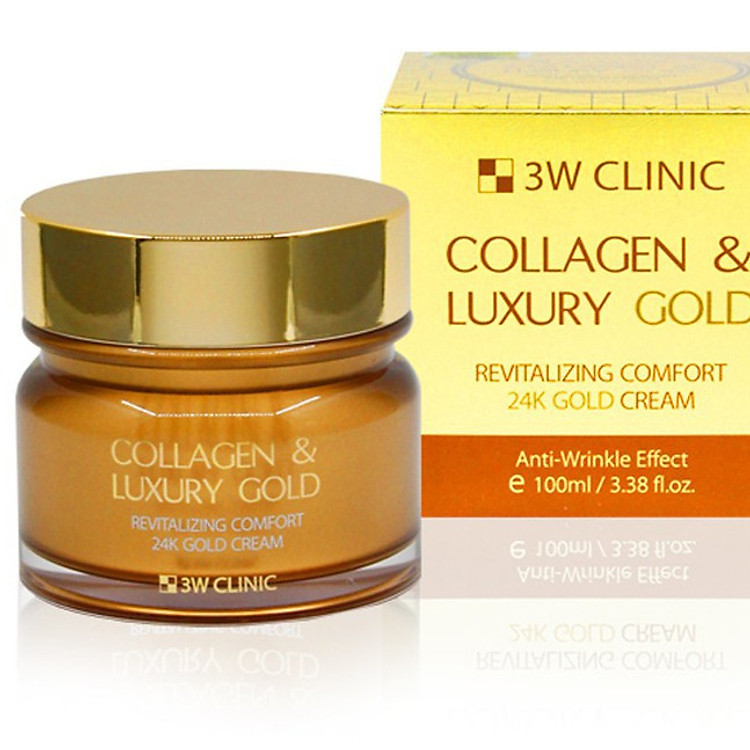 3W CLINIC Kem dưỡng da chống lão hóa Luxury Gold tặng 2 mặt nạ Jant Blanc