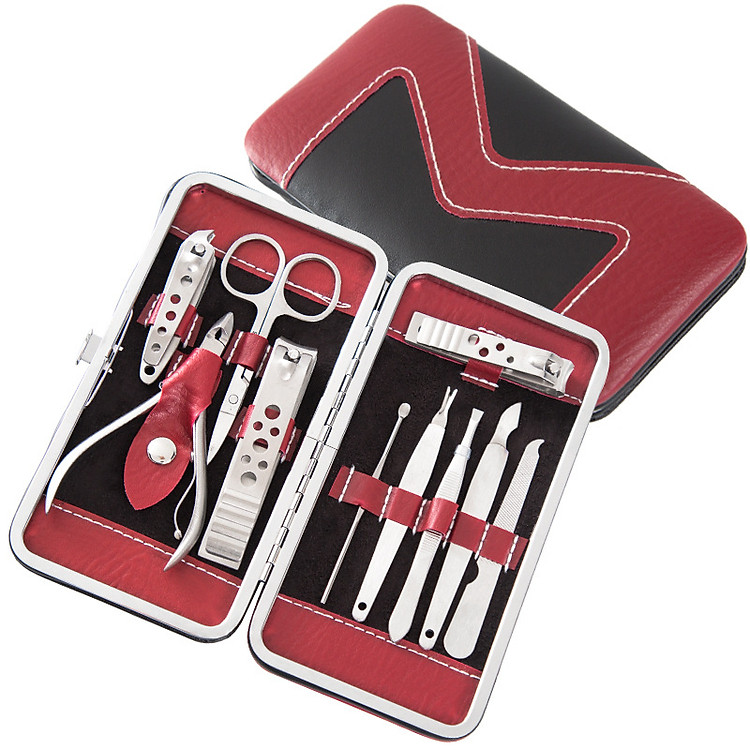 Bộ Dụng Cụ Cắt Bấm Móng Tay 10 Món Cao Cấp (Đỏ Đen)