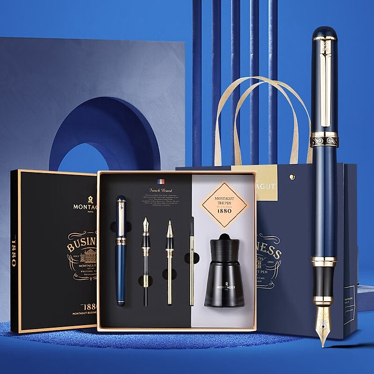 Quà tặng bút ký Pháp Luxury Montagut Versailes MIỄN PHÍ KHẮC TÊN 2002 mựcxanh tặng thầy cô VIP B204