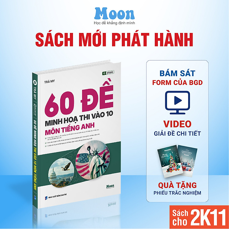 Sách bộ đề ôn thi vào 10 môn Toán, Văn, Tiếng Anh, Khoa học tự nhiên - MoonBook