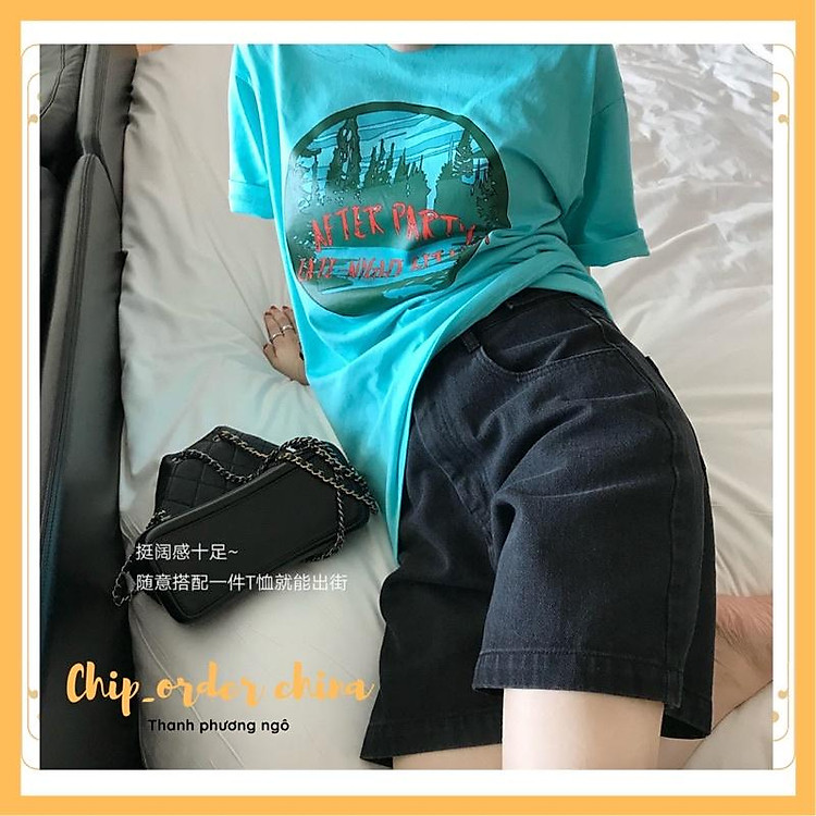 Quần shost ngố đen dáng lửng