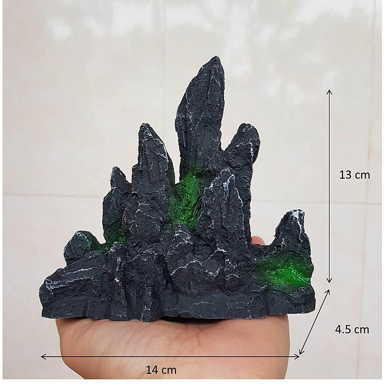 Mô hình núi đá có rêu - Hòn non bộ giả đá trang trí bể cá hồ cá bể thủy sinh