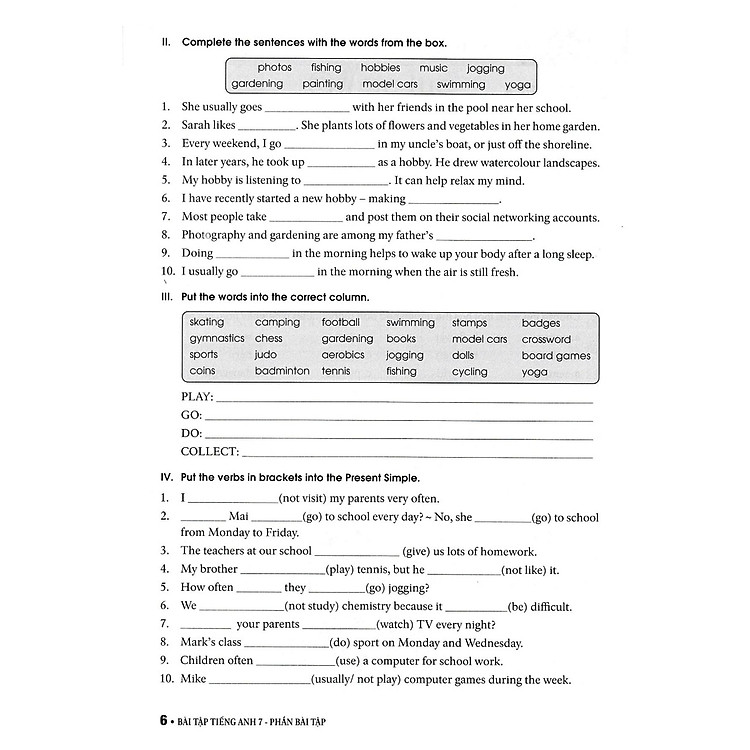 Bài Tập Tiếng Anh 7 - Có Đáp Án - Ảnh 7