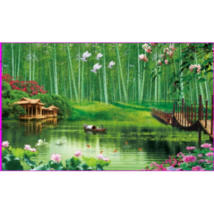 Tranh thêu Trúc báo bình an - LV3288