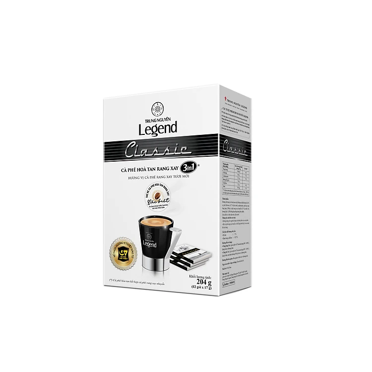 Trung Nguyên Legend - Cà phê hoà tan rang xay 3in1 Classic - Hộp 12 gói x 17gr