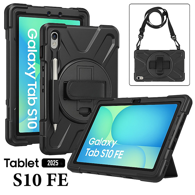 Ốp Lưng dành cho Samsung Galaxy Tab S10 Plus/S10 Ultra/S10 FE/S9/S9 FE/S9 Plus/S9 Plus FE/S9 Ultra/Tab S8 Plus/S8 Ultra/S7 Plus Có Chân Dựng, Dây Đeo Vai Và Tay Chống Sốc hiệu Zaki - Hàng Chính Hãng