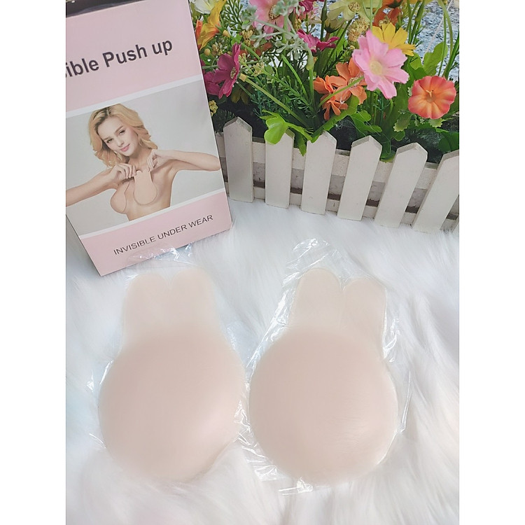Miếng dán ti silicon tai thỏ kết hợp kéo ngực siêu tiện lợi độ bám dính cực tốt