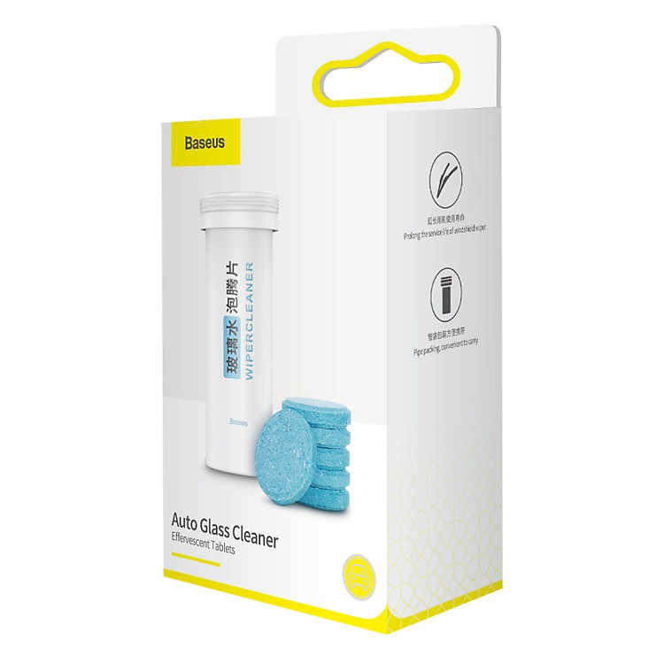 Hộp 12 viên sủi Baseus Auto glass cleaner làm sạch kính chắn gió, cần gạt nước dễ dàng hiệu quả tiết kiệm hơn so với nước rửa kính thông thường - Hàng chính hãng