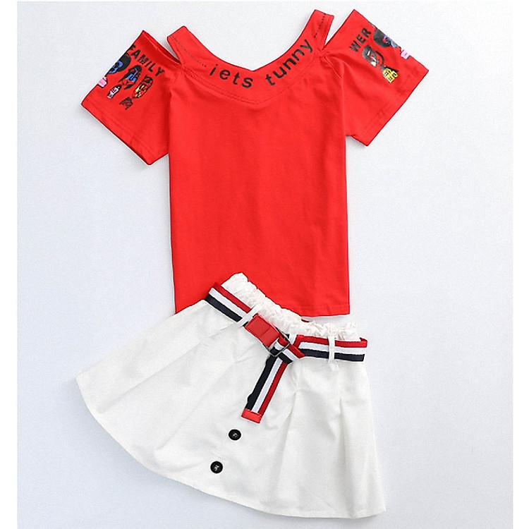 SÉT VÁY VÀ ÁO COTTONG CHO BÉ GÁI TỪ 3 ĐẾN 14 TUỔI (SEZI TỪ 13 ĐẾN 42KG ) - VB04T