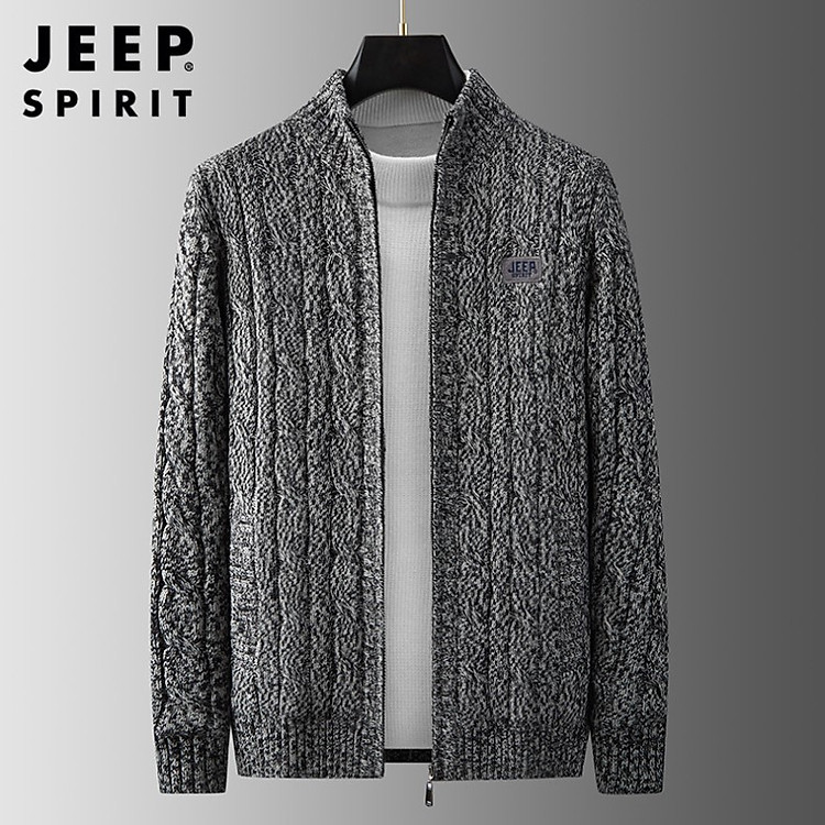 Áo len nam lông cừu kéo khóa cổ đứng mùa đông ấm áp, áo len nam cardigan dày LNA25