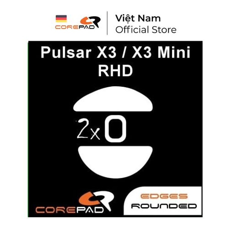 Feet chuột PTFE Corepad Skatez PRO Pulsar X3 / X3 Mini (RHD) (2 bộ) - Hàng Chính Hãng