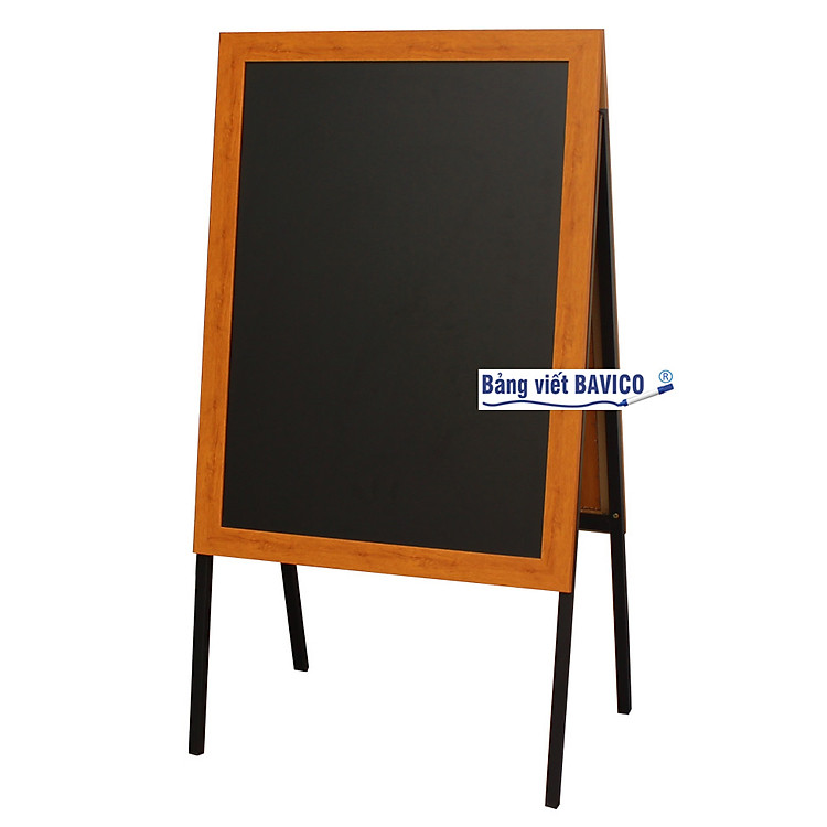 Bảng đen menu khung gỗ (nâu) có chân 2 mặt