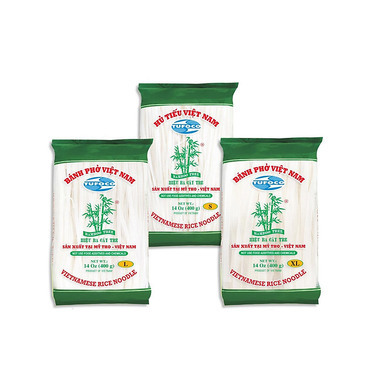 COMBO 3 loại bánh phở - hủ tiếu Ba Cây Tre (400g x 3 gói)
