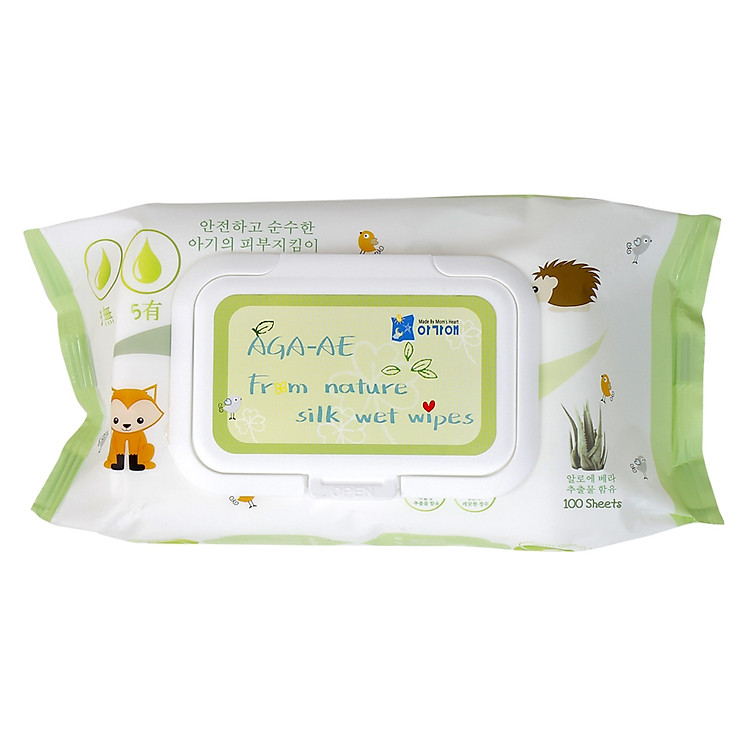 Khăn ướt chiết xuất tự nhiên Aga-ae, 100 tờ