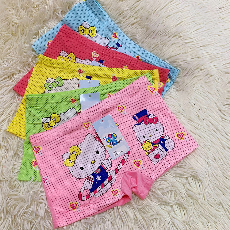 Combo 10 Quần lót đùi cotton bé gái hình con mèo mẫu mới cực đẹp mặc trong váy, vải mát, thấm hút, mềm mại, co giãn tốt ( Giao Mẫu Ngẫu Nhiên)
