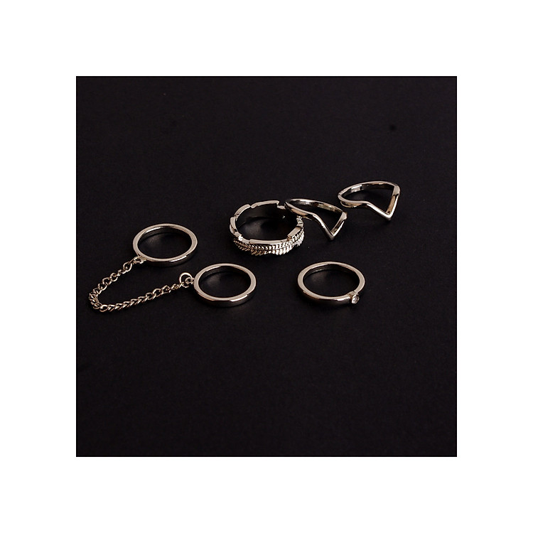 Nhẫn combo 5 chiếc phong cách n25