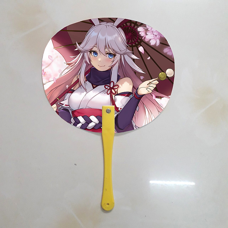 Quạt cầm tay in ảnh 2 mặt Honkai Impact 3 - Yae Sakura - Ảnh 4