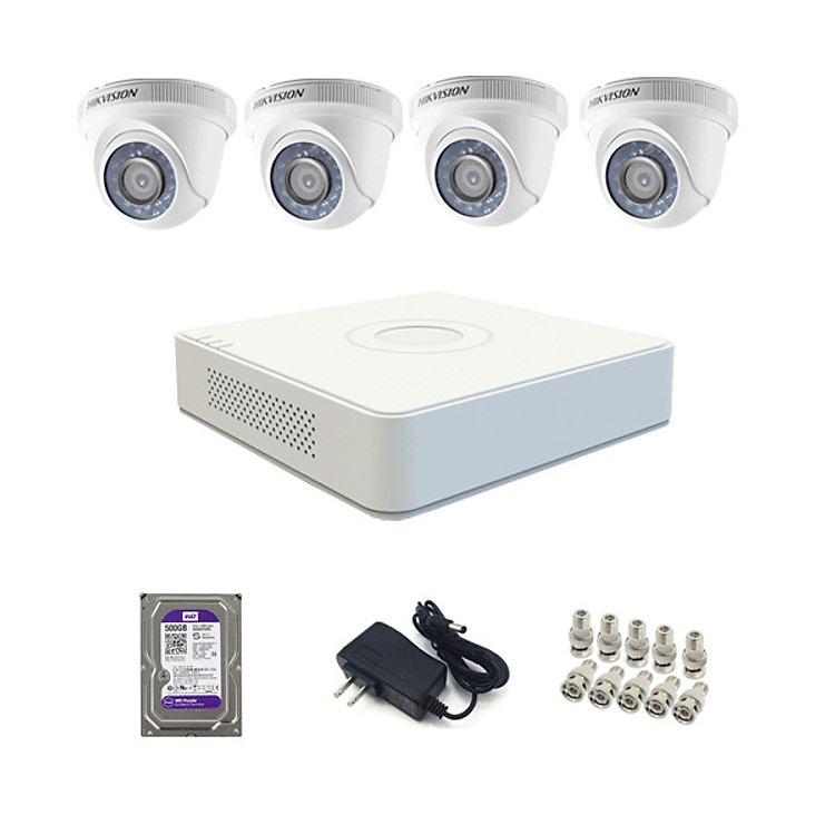 TRỌN BỘ 04 CAMERA HIKVISION 720P (1.0MP) - Hàng Nhập Khẩu