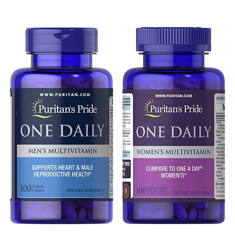 Combo thực phẩm chức năng bổ sung vitamin cho nam và nữ lọ 100 viên