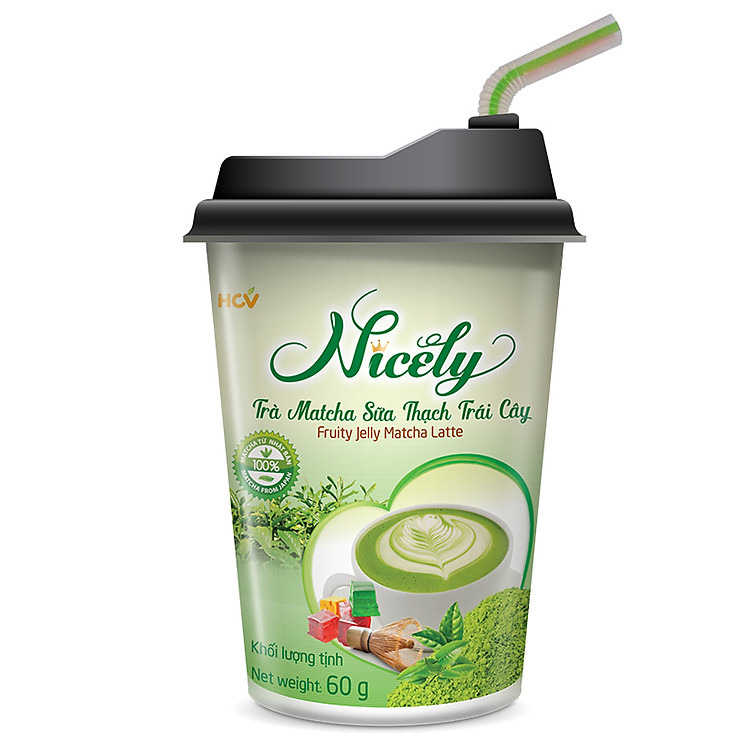 Trà Matcha Sữa Thạch Trái Cây Nicely