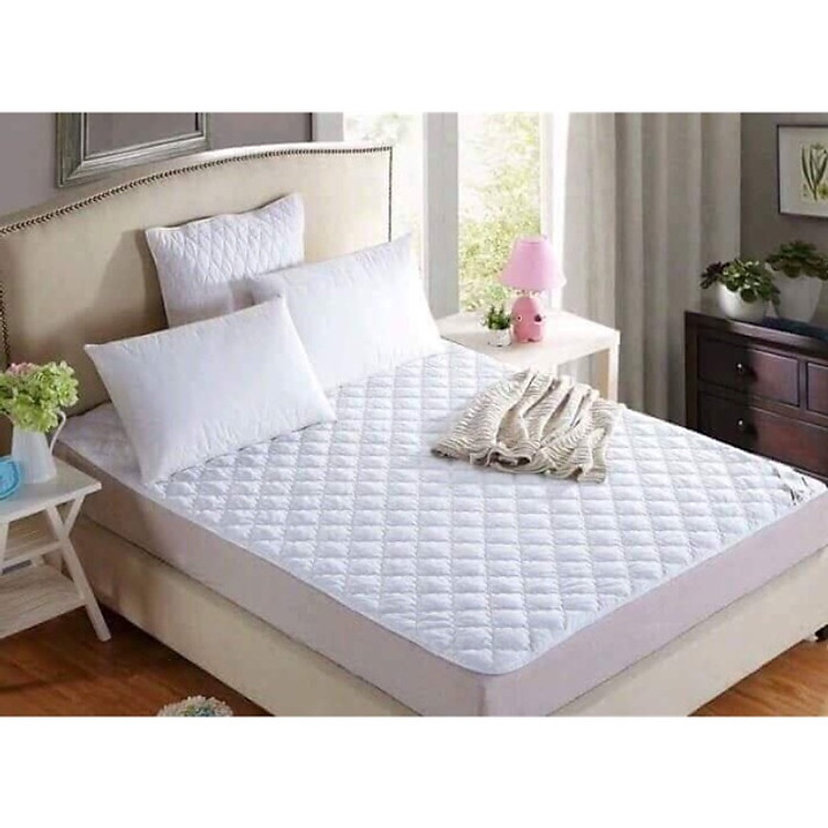 Ga bảo vệ nệm cao cấp màu trắng - Tặng kèm 01 ruột gối nằm cao cấp
