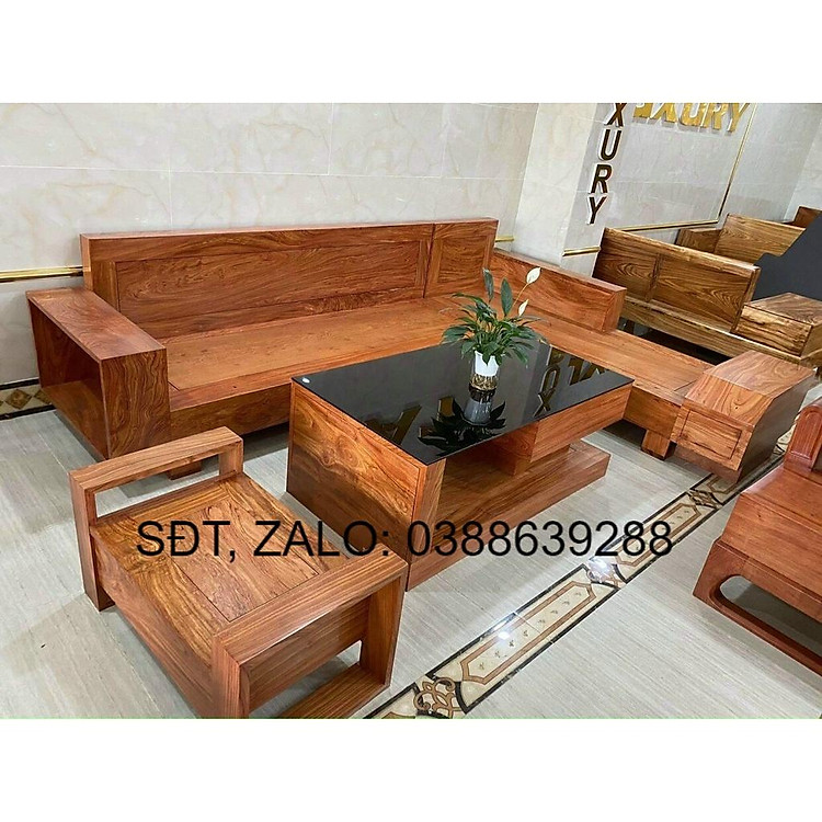Bộ bàn ghế Đại Phát phòng khách gỗ hương giá thật