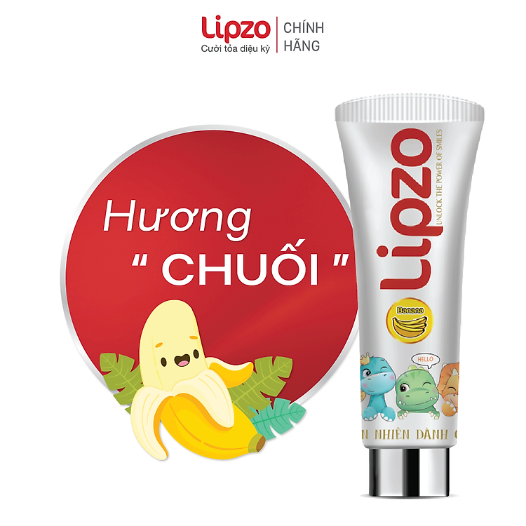 Mua Kem Đánh Răng Trẻ Em LIPZO Vị Chuối 75g Chính hãng Tiết kiệm - Hình ảnh 3