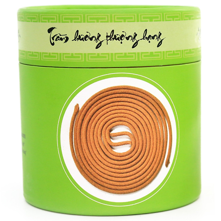 Nhang Vòng Trầm Hương - Hương thơm trầm nhẹ nhàng - 48 vòng - thời gian cháy 3 - 3.5 tiếng - Dùng chung các lò xông - Nhang Thiền - Tặng kèm đế cắm đỏ