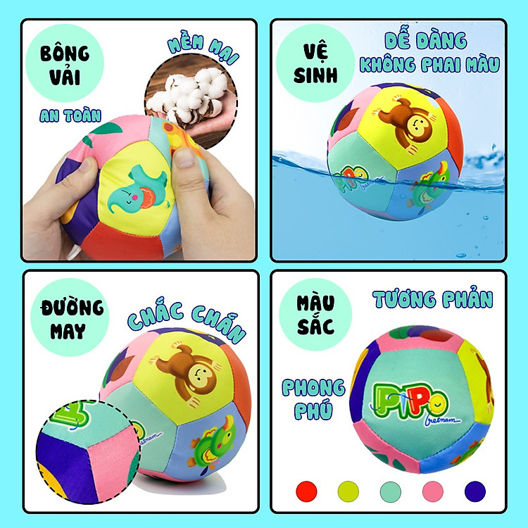 Bóng Múi Montessori Vải Cho Trẻ Sơ Sinh Chính hãng Ưu đãi - Hình ảnh 5