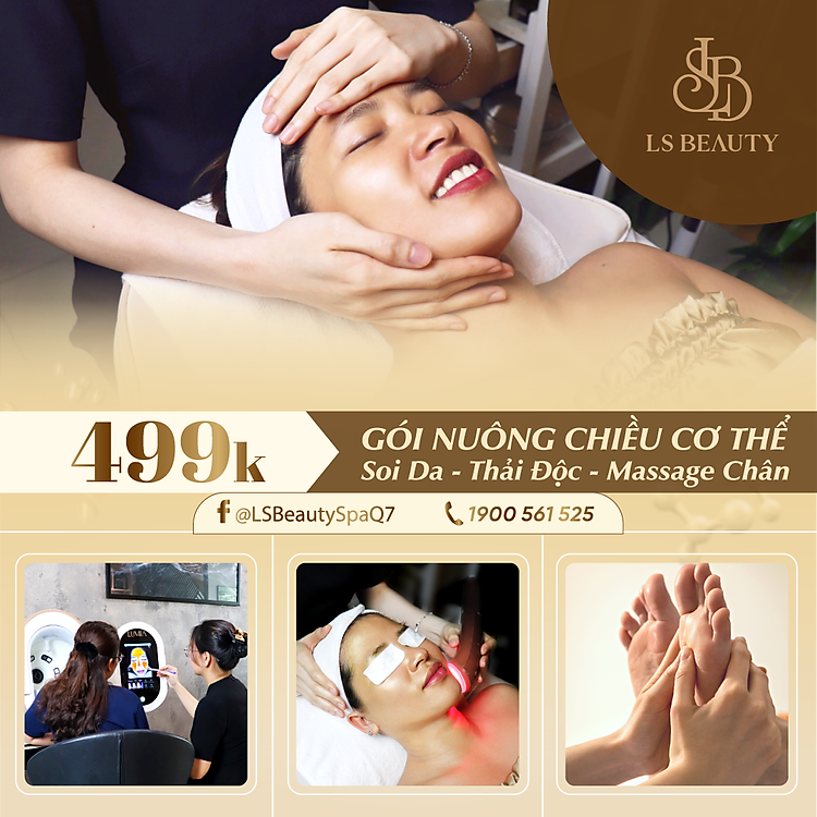 Liệu trình Thải độc da mặt kèm Massage chân thư giãn thanh lọc cơ thể 90 phút