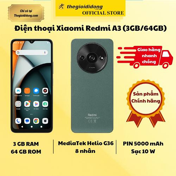Điện thoại Xiaomi Redmi A3 (3GB/64GB) - Hàng Chính Hãng