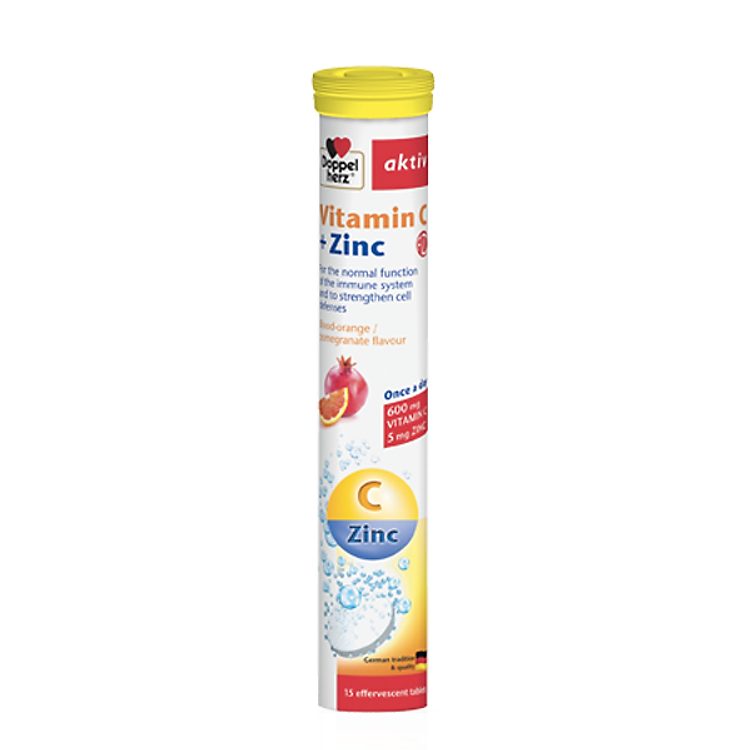 Thực Phẩm Chức Năng Tăng Cường Đề Kháng DoppelHerz Viên Sủi DoppelHerz Vitamin C + ZinC (15 viên)