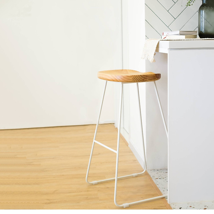 Ghế Make My Home Cao Quầy Bar Mặt Gỗ Tuki