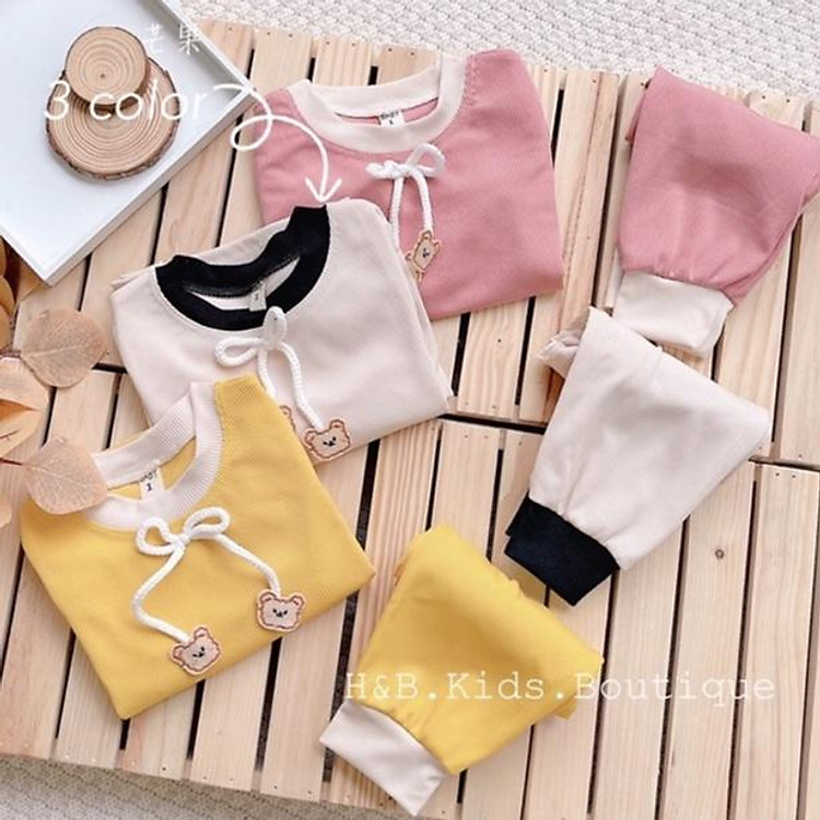 Bộ Thun Tăm bé gái cực xinh đồ bộ bé gái 10-20kg