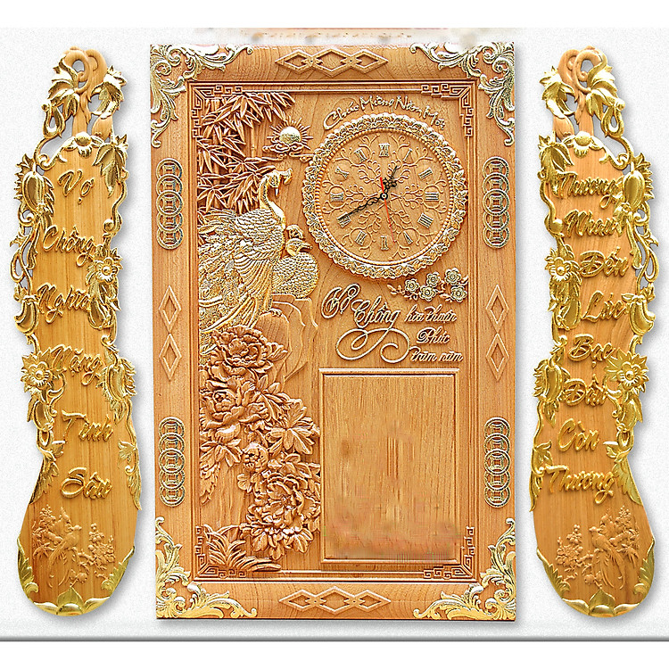 Bộ tranh gỗ đốc lịch Vợ Chồng -