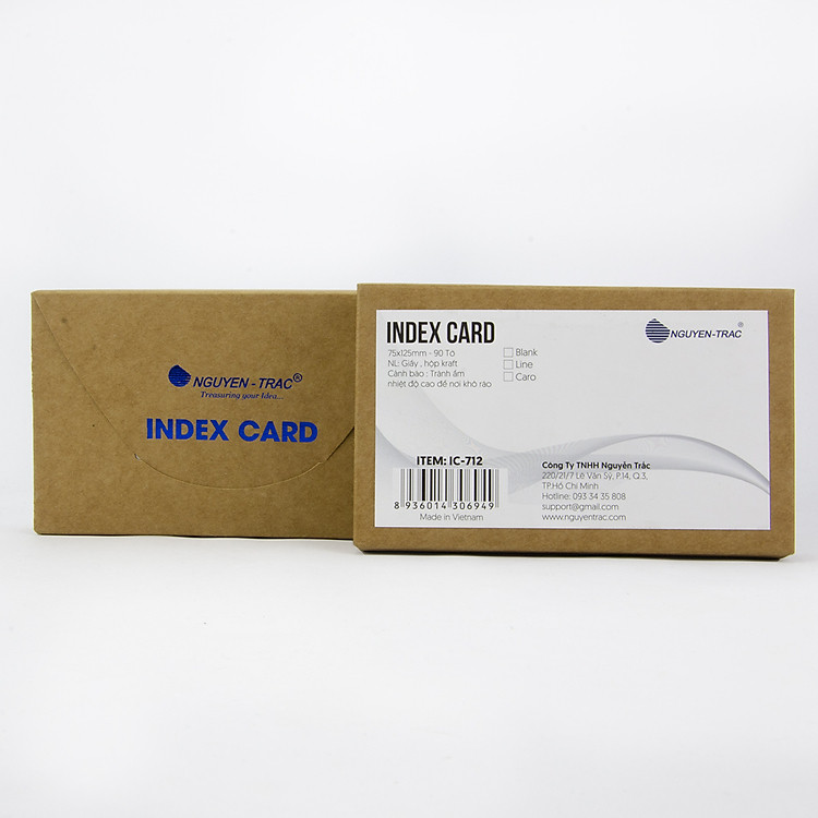Bộ Hộp Index Card Nguyễn Trắc 75 x 125mm (90 tờ)