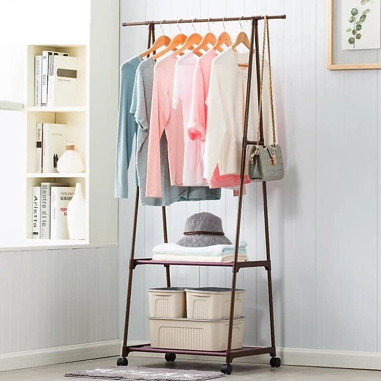 Kệ Phơi Quần Áo Chử A Có Bánh Xe Di Chuyển Tiện Dụng ( Màu ngẩu nhiên)