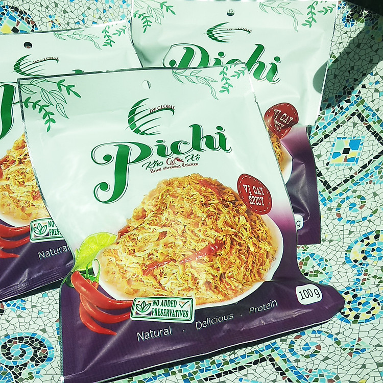 Combo 5 gói khô gà xé vị cay 100g Pichi