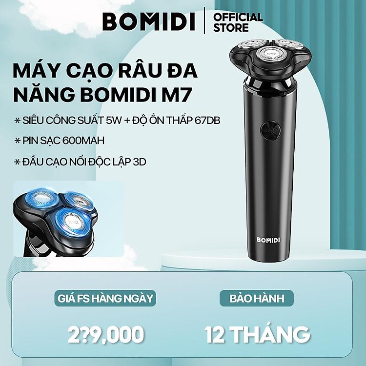 Máy Cạo Râu Xiaomi BOMIDI M7 - chăm sóc nam giới ,dao đầu3D - Hàng nhập khẩu