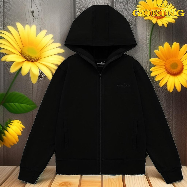 Áo khoác hàng hiệu GOKING vải da cá, 6 túi to rộng, dây kéo an toàn, mũ to trùm đầu. Form unisex cho nam nữ trẻ em. Chống nắng gió lạnh, chống tia UV