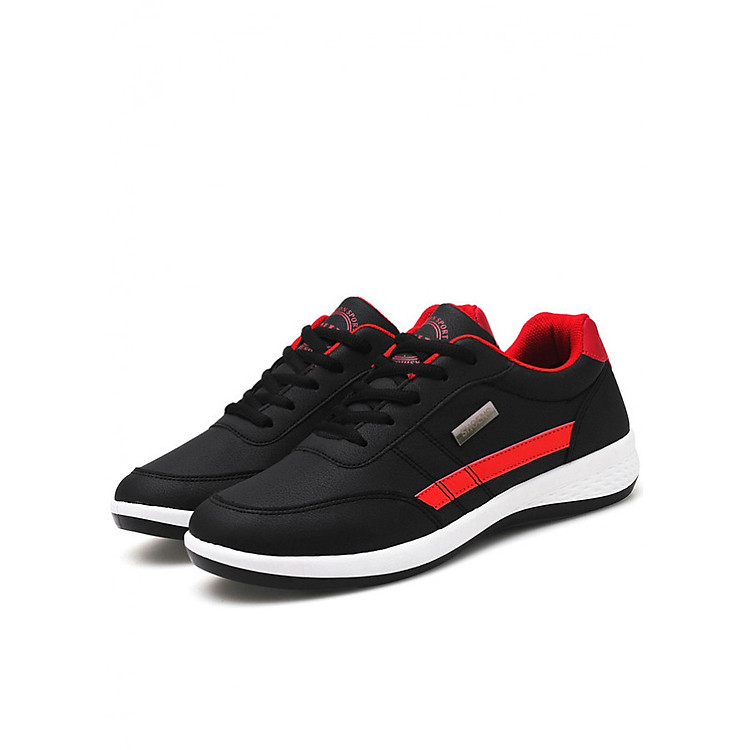 Giày Sneaker Nam Thời Trang BAZAS SN22-99BR Đen Phối Đỏ