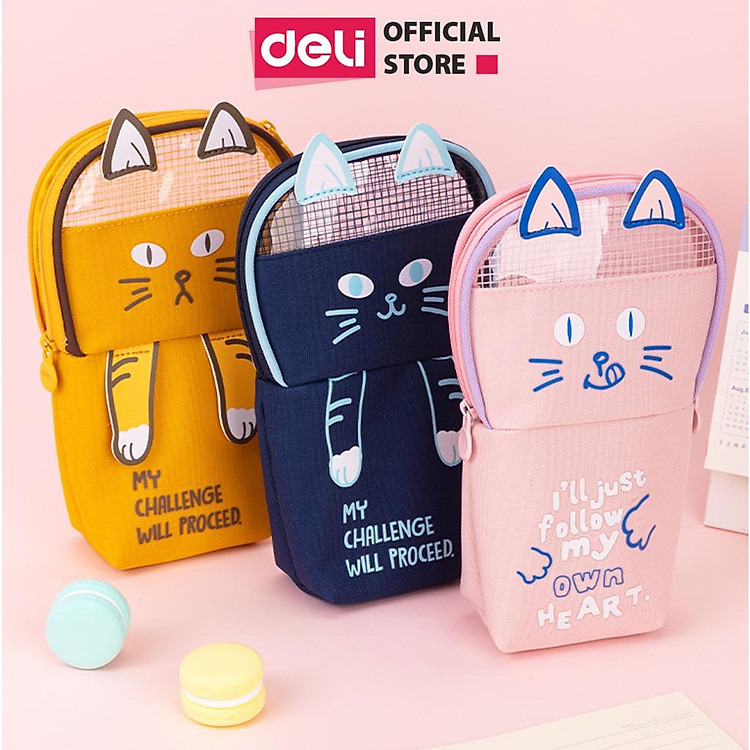 Hộp Bút Cute Hình Chú Mèo Deli