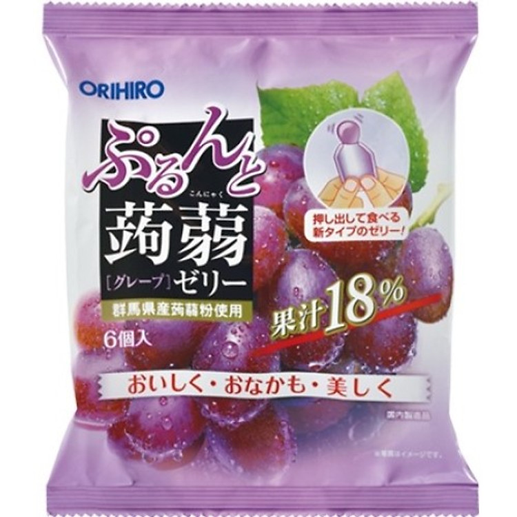 Combo 6 gói Thạch trái cây Orihiro vị Nho tím 120gr
