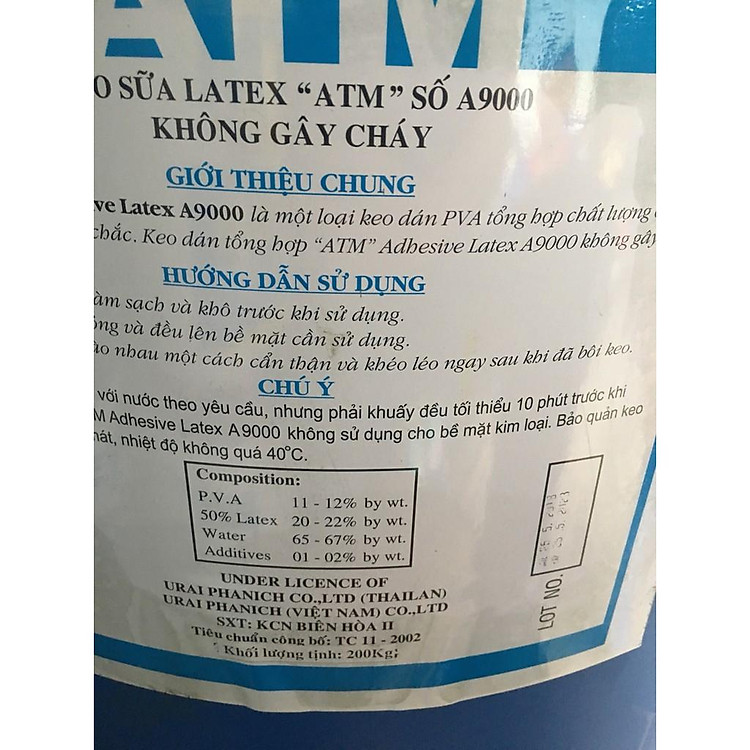 Keo sữa Latex ATM No 9000 (20kg) - Ảnh 5